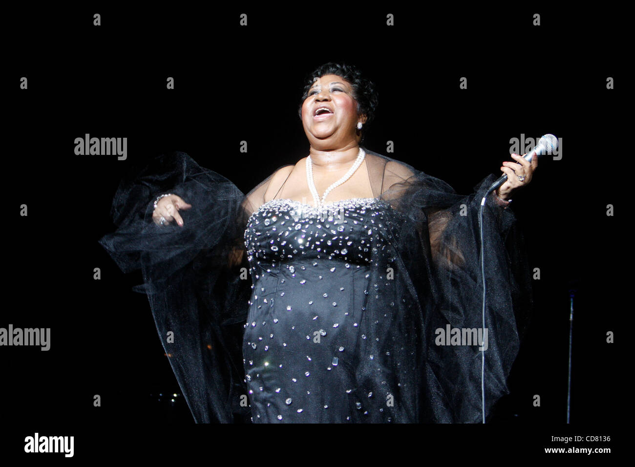 Aretha Franklin effectuant au Radio City Music Hall le 22 mars 2008. Banque D'Images