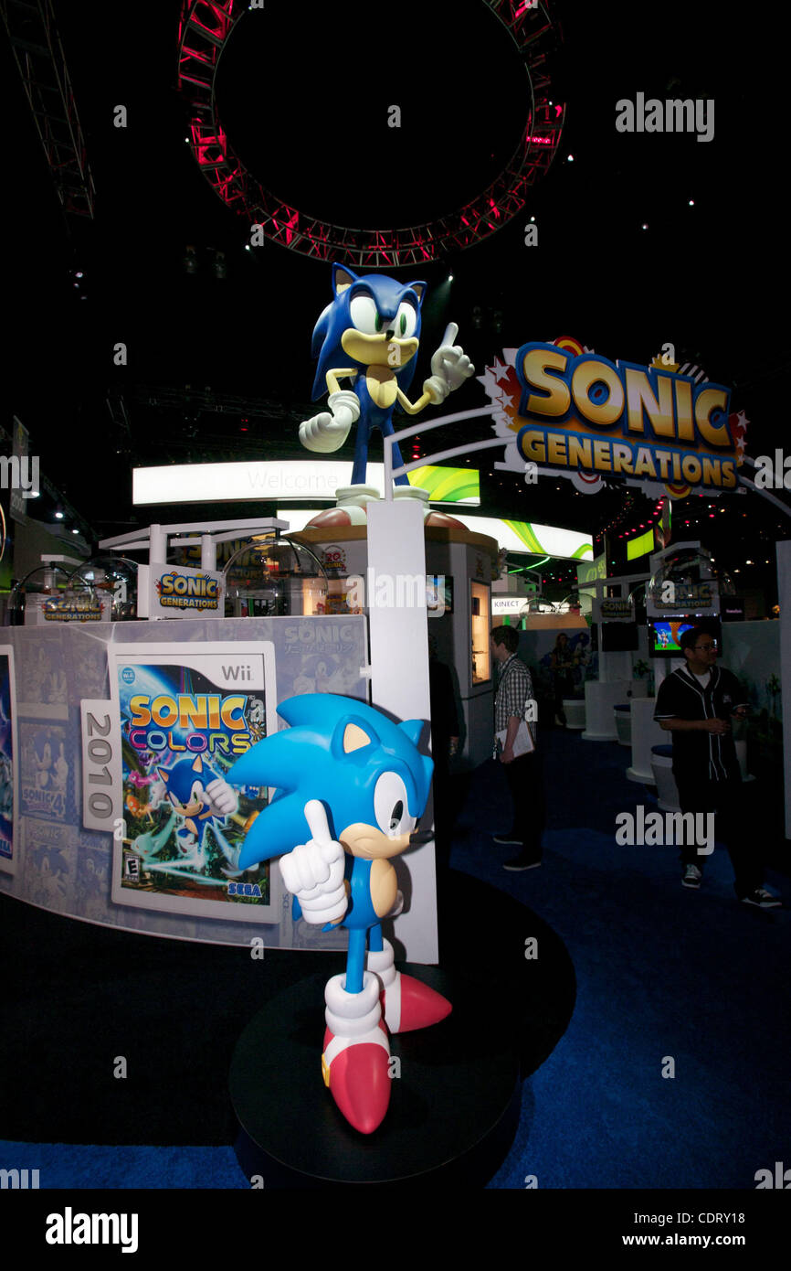 Signalisation Sonic à l'E3 2011 (Electronic Entertainment Expo) un du centre de convention de Los Angeles. Banque D'Images