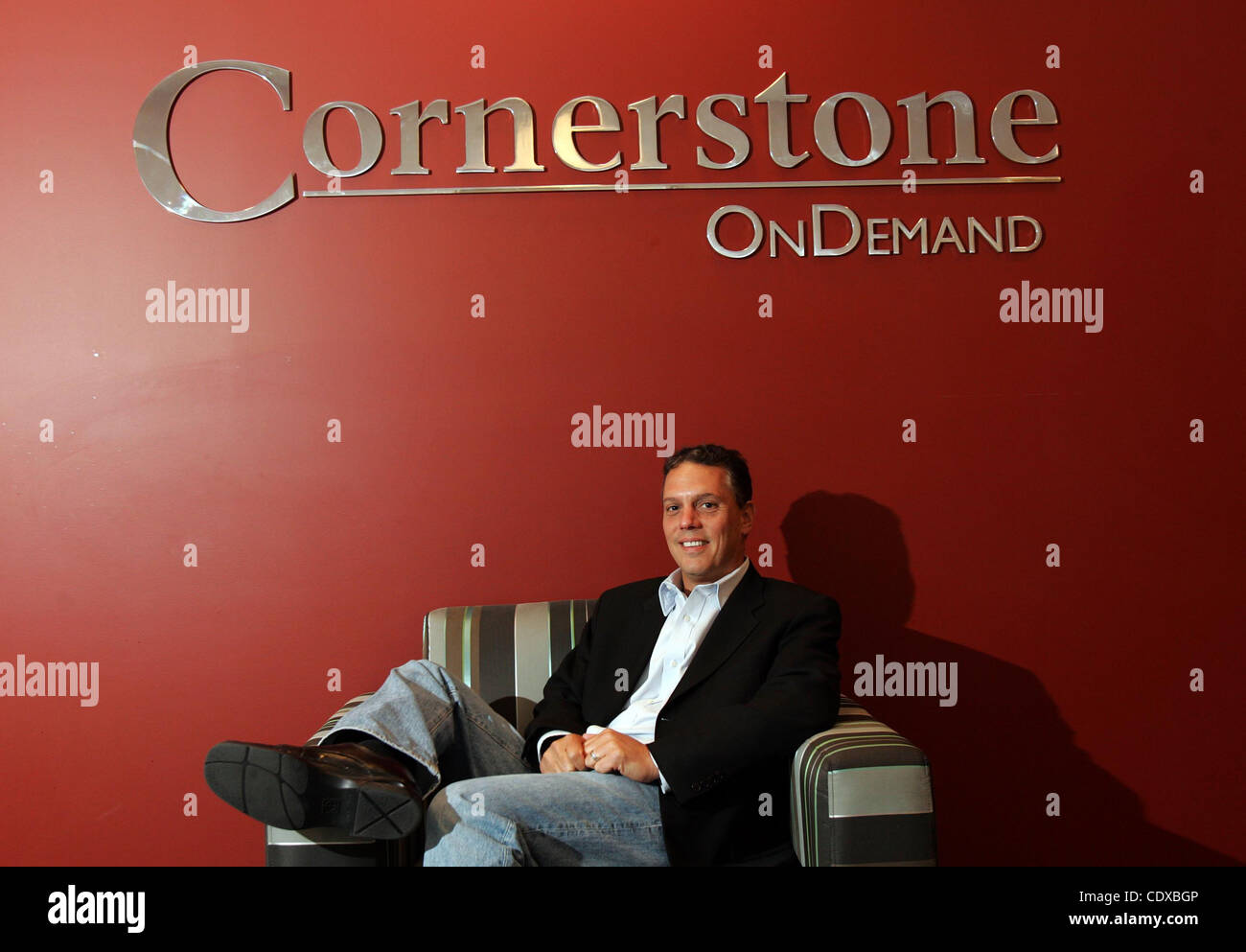 Adam Miller, fondateur et chef de la direction de Cornerstone OnDemand Inc.. (Photo par Ringo Chiu / Zuma Press) Banque D'Images