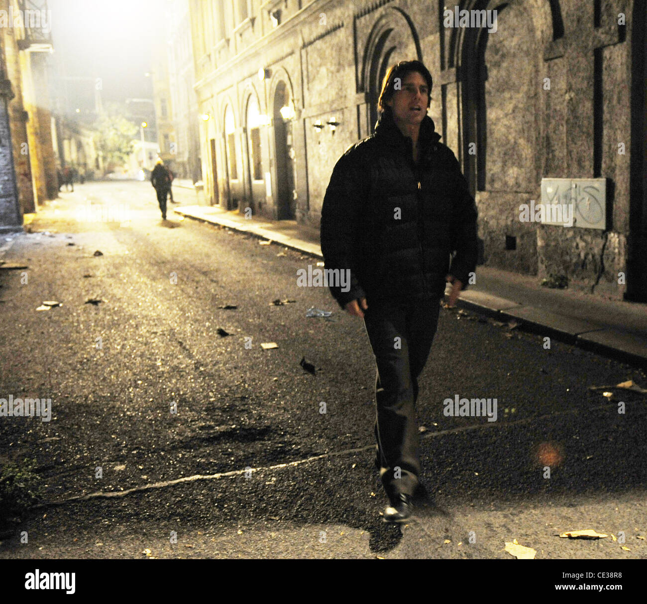 Les films de Tom Cruise dans la nuit pour "Mission : Impossible IV" Prague, République tchèque - 14.10.10 Présentations tardives Banque D'Images