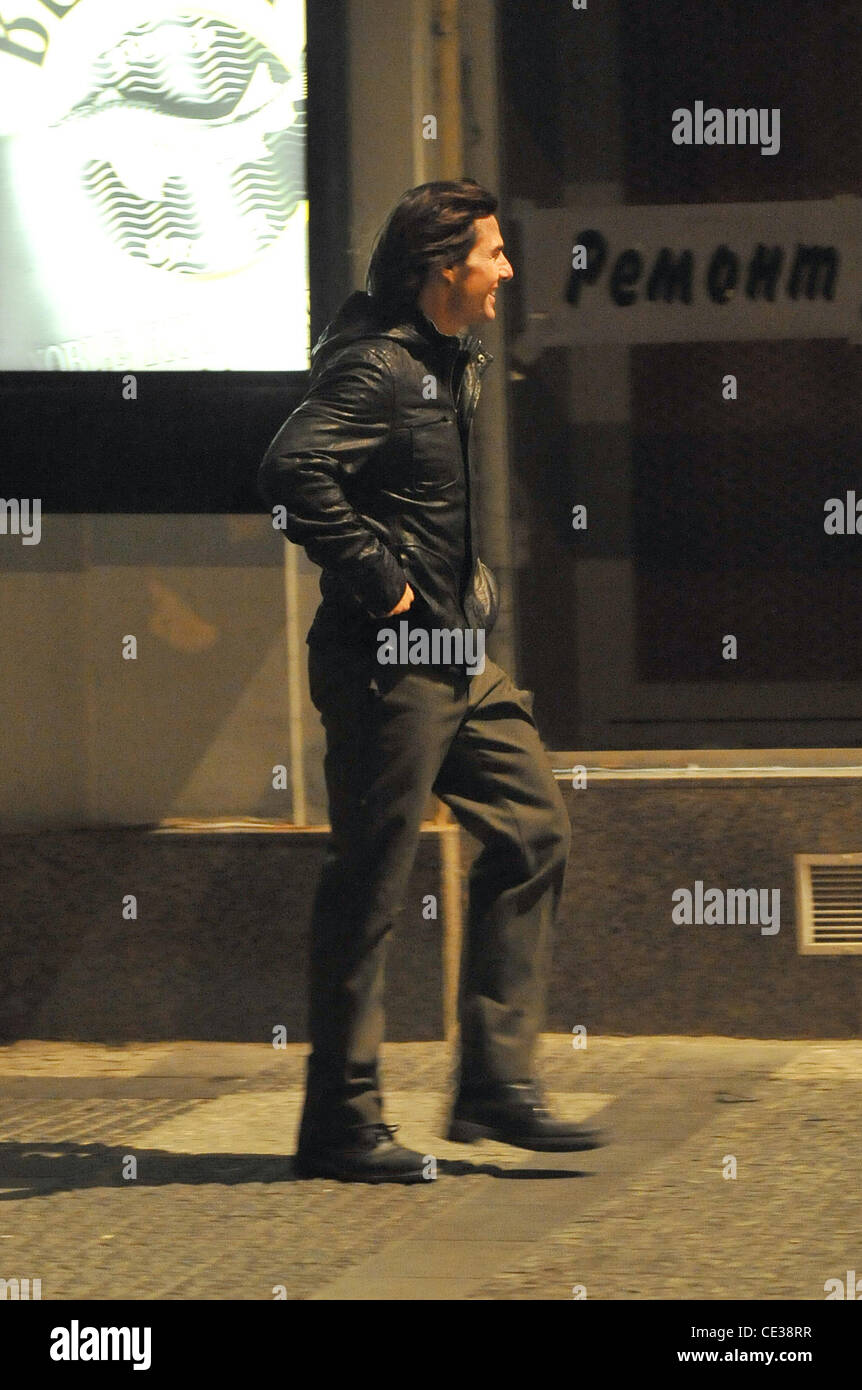 Les films de Tom Cruise dans la nuit pour "Mission : Impossible IV" Prague, République tchèque - 14.10.10 Présentations tardives Banque D'Images