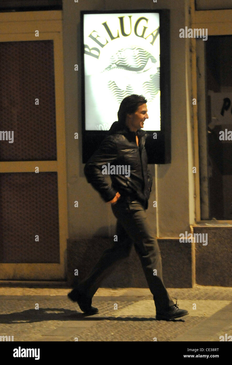 Les films de Tom Cruise dans la nuit pour "Mission : Impossible IV" Prague, République tchèque - 14.10.10 Présentations tardives Banque D'Images