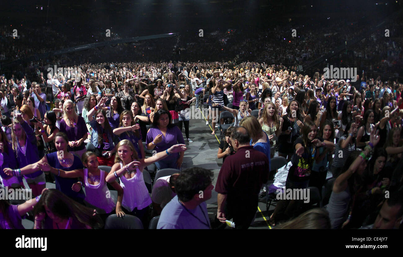 Au cours des fans de Justin Bieber 'My World Tour' show au Madison Square Garden présenté par Xbox 360 New York City, USA - 31.08.10 Banque D'Images