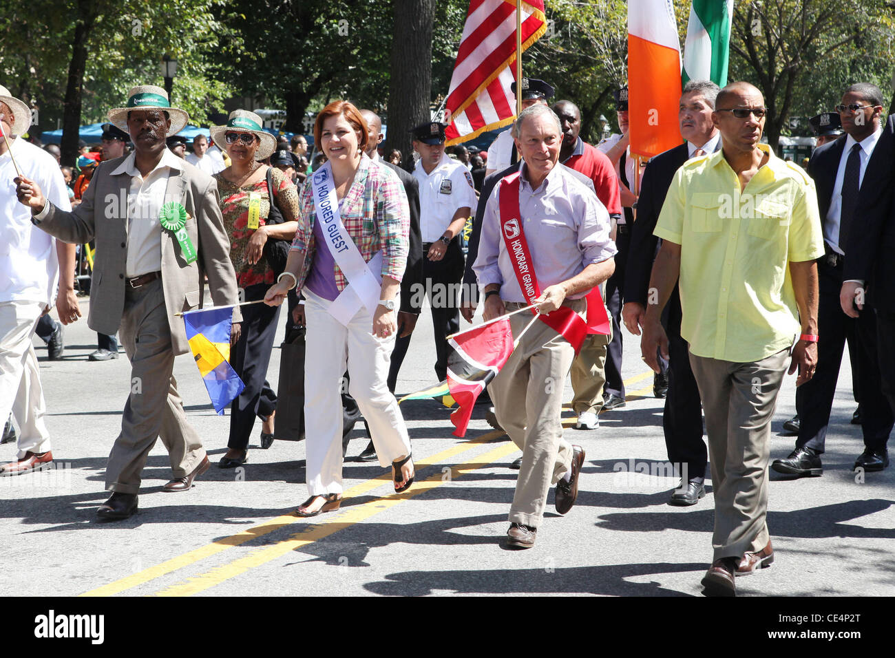 Christine Quinn et le maire Michael Bloomberg Le 43e jour de l'Ouest américain indien défilé à Brooklyn New York, USA - 06.09.10 Banque D'Images