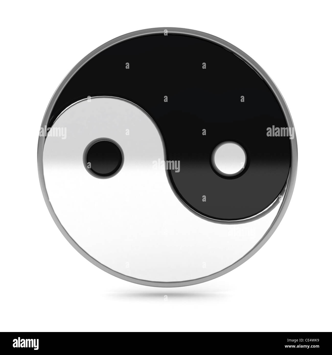 Le symbole Yin Yang sur fond blanc. 3D render Banque D'Images