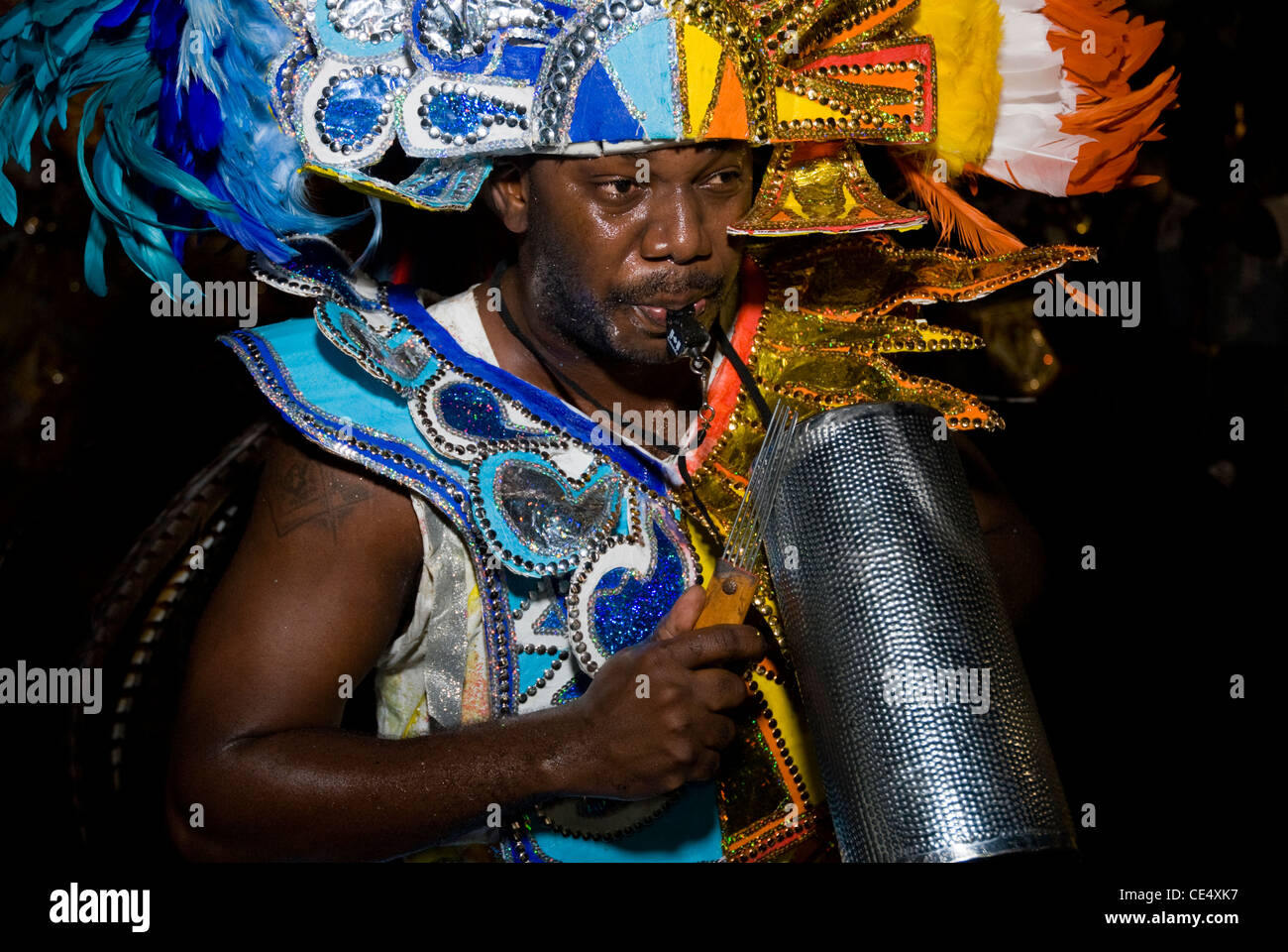 Junkanoo, le défilé du Nouvel An, racines, Nassau, Bahamas Banque D'Images