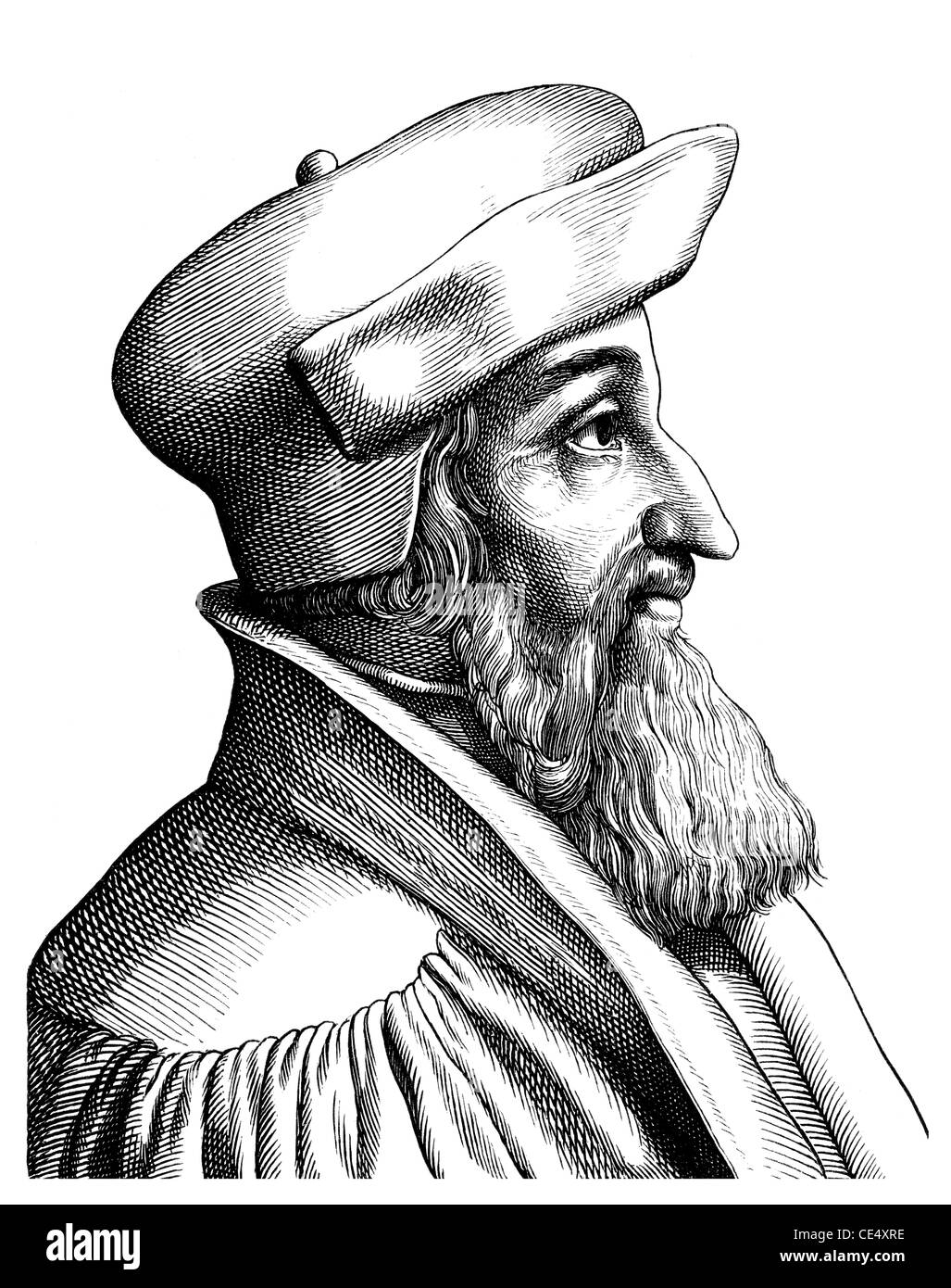 John Oecolampadius ou Oekolampad, 1482 - 1531, un théologien suisse et humaniste et réformateur de Bâle Banque D'Images