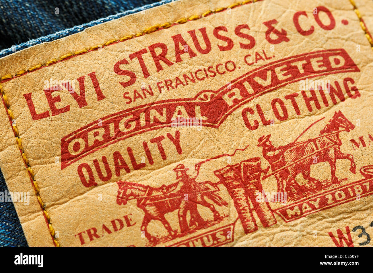 Levi Stauss & Co étiquette jeans Banque D'Images