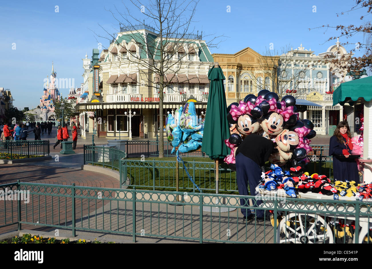 À l'intérieur du parc Disneyland près de Paris, France. Banque D'Images