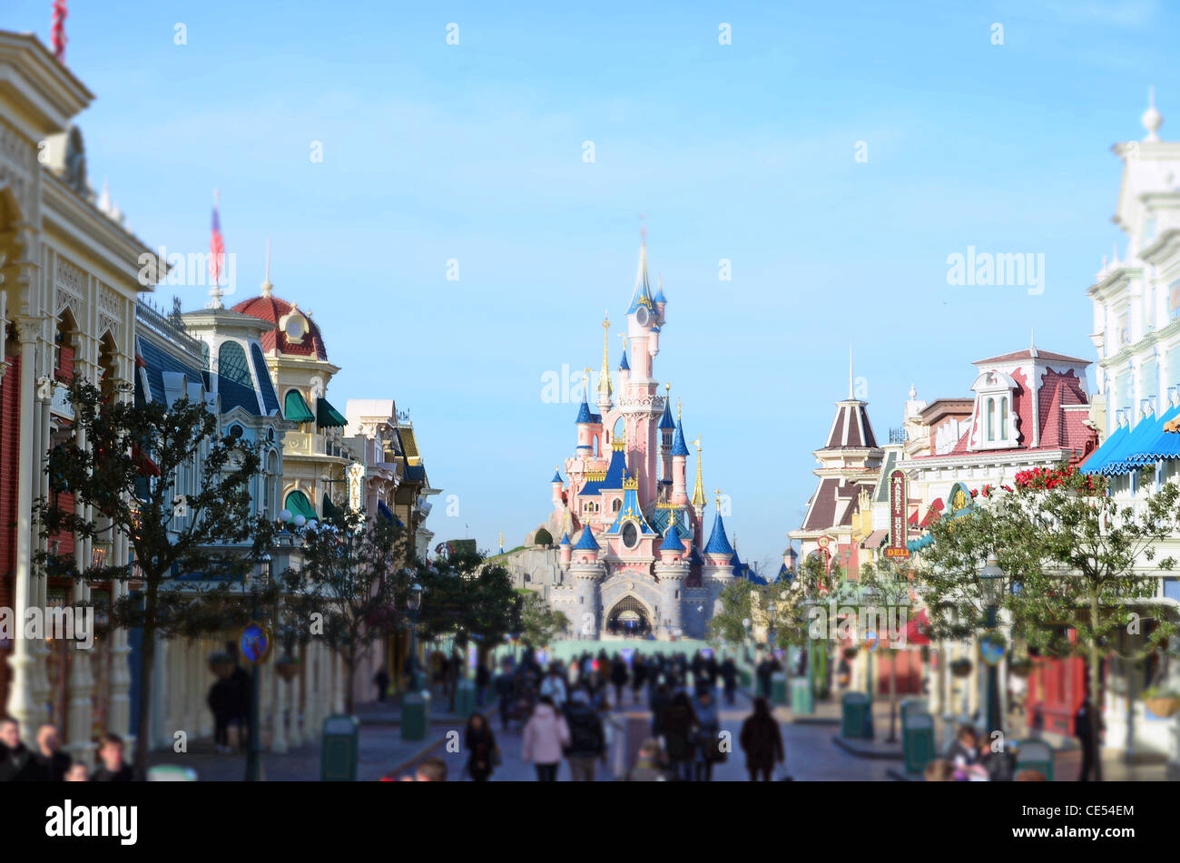 À l'intérieur du parc Disneyland près de Paris, France. Banque D'Images