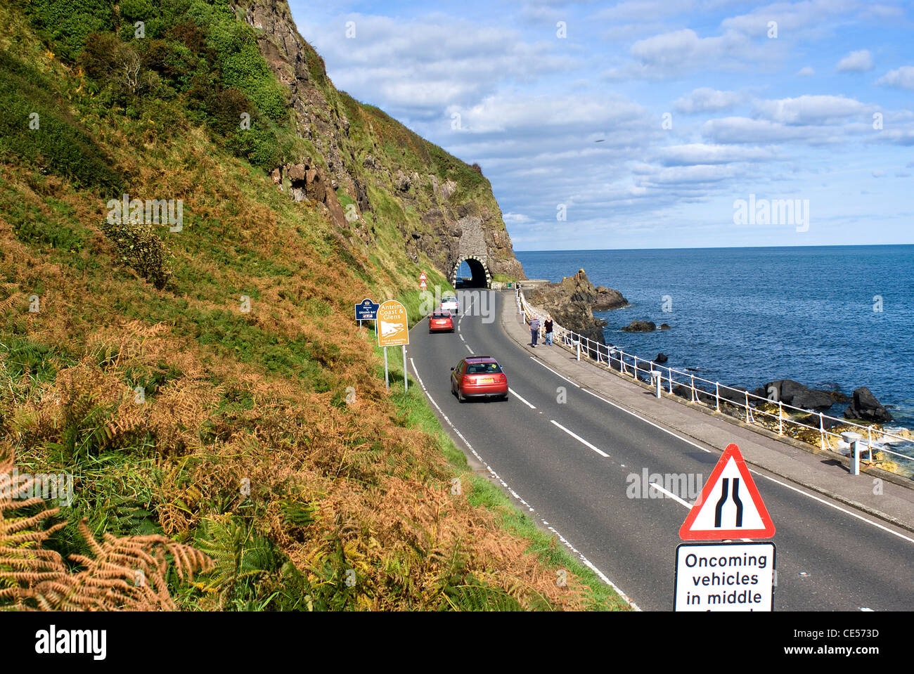 Côte d'Antrim Road, l'Irlande du Nord Banque D'Images
