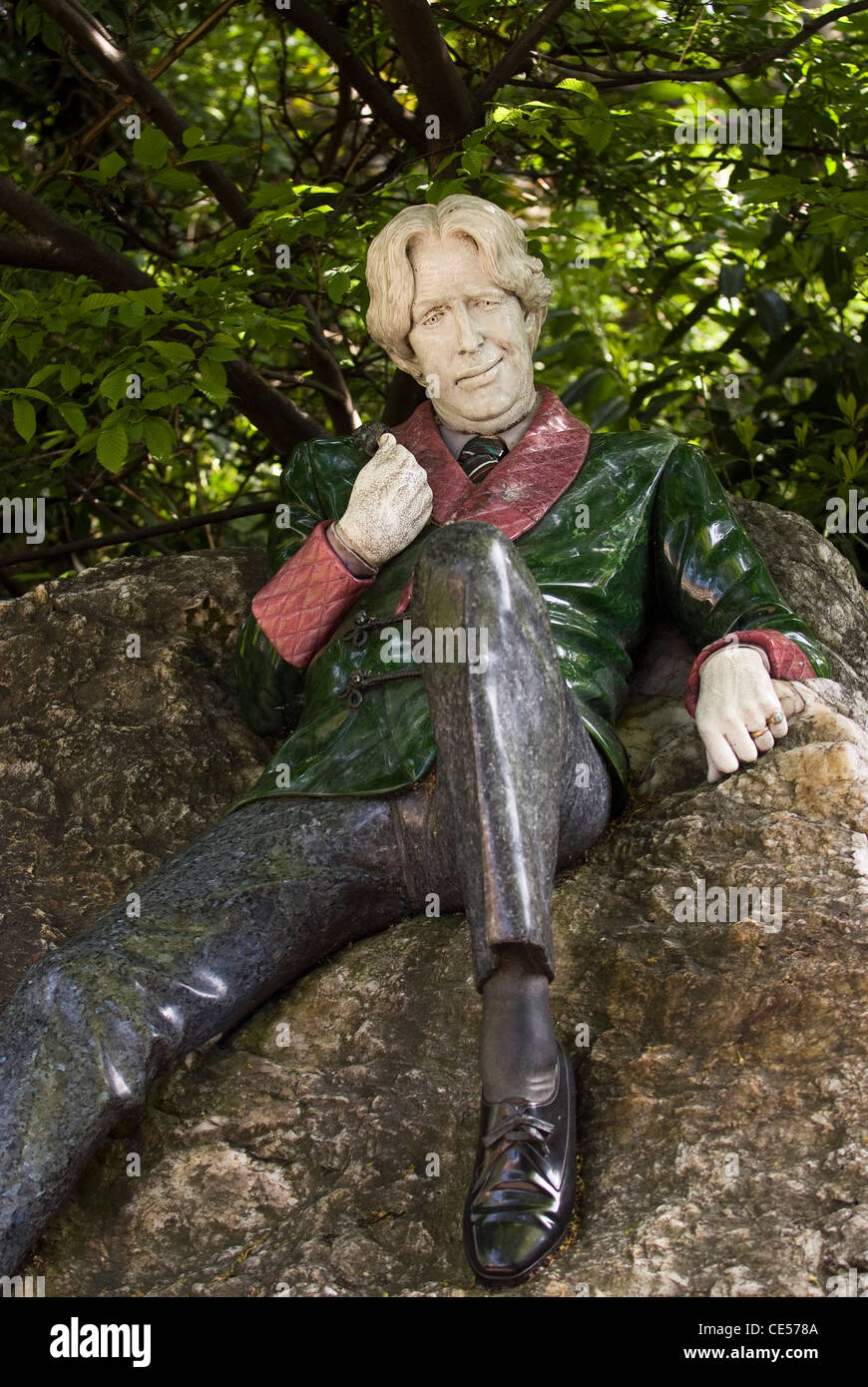 Statue d'Oscar Wilde, Merrion Square Park, Dublin Banque D'Images
