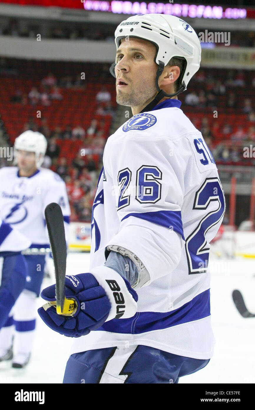 Le Lightning de Tampa Bay St Louis Martin dans une partie de la LNH au cours de la saison 2011-2012 au RBC Center de Raleigh, NC Banque D'Images