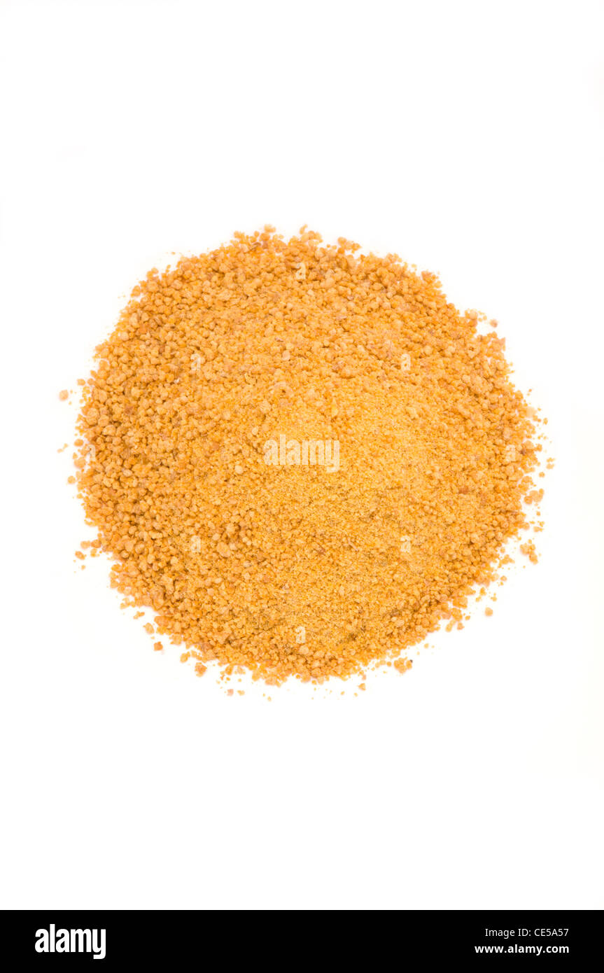 Chapelure Graham miel on white Banque D'Images