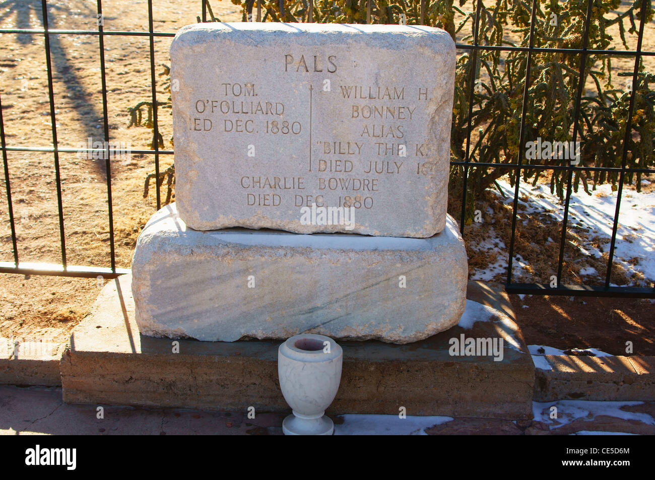 Tombe du cimetière tombe kid billy tombstone difficile à fort sumner au Nouveau-Mexique nm william bonney henry mccarty Banque D'Images
