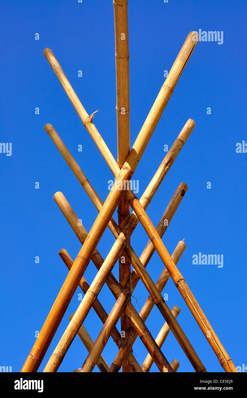 La structure du toit de bambou Banque D'Images