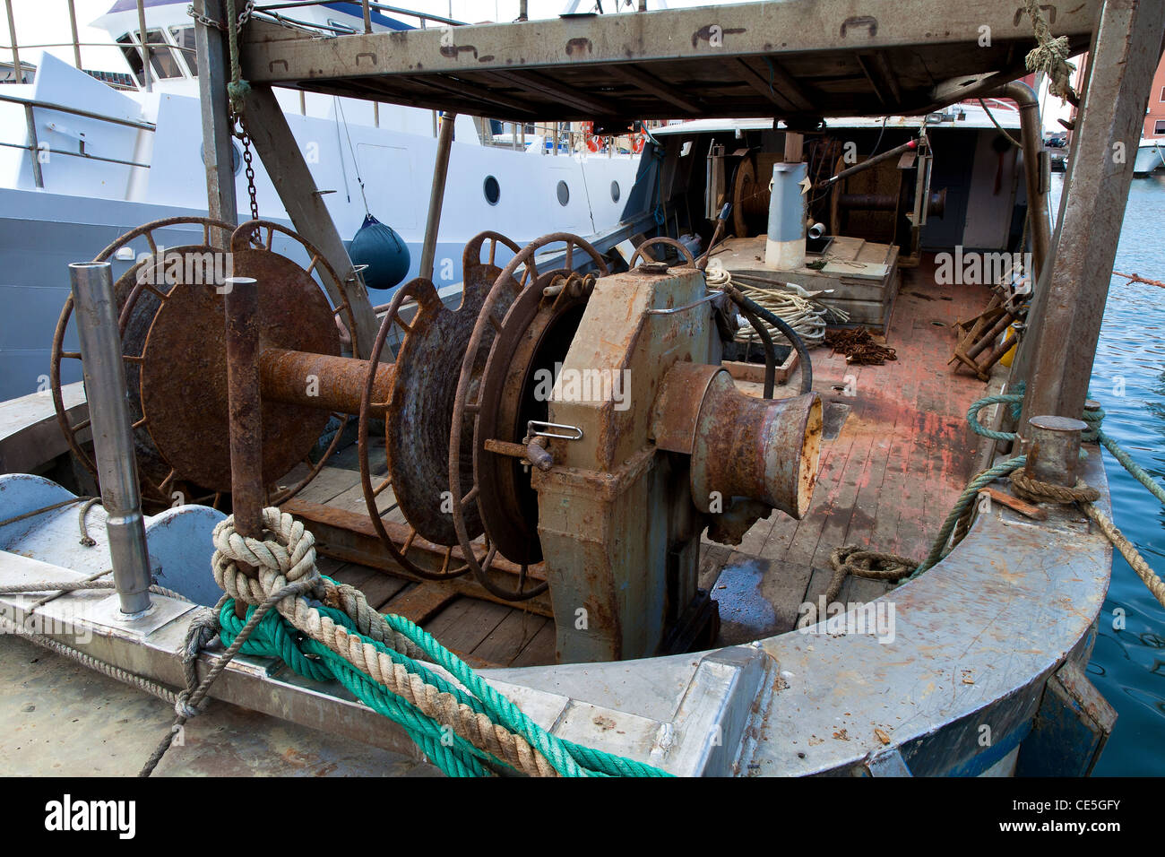 Bateau de pêche, le port de Livourne Banque D'Images