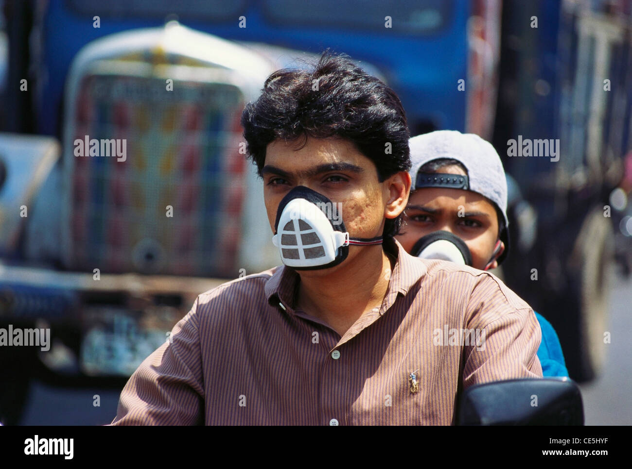 Masque de pollution Banque D'Images