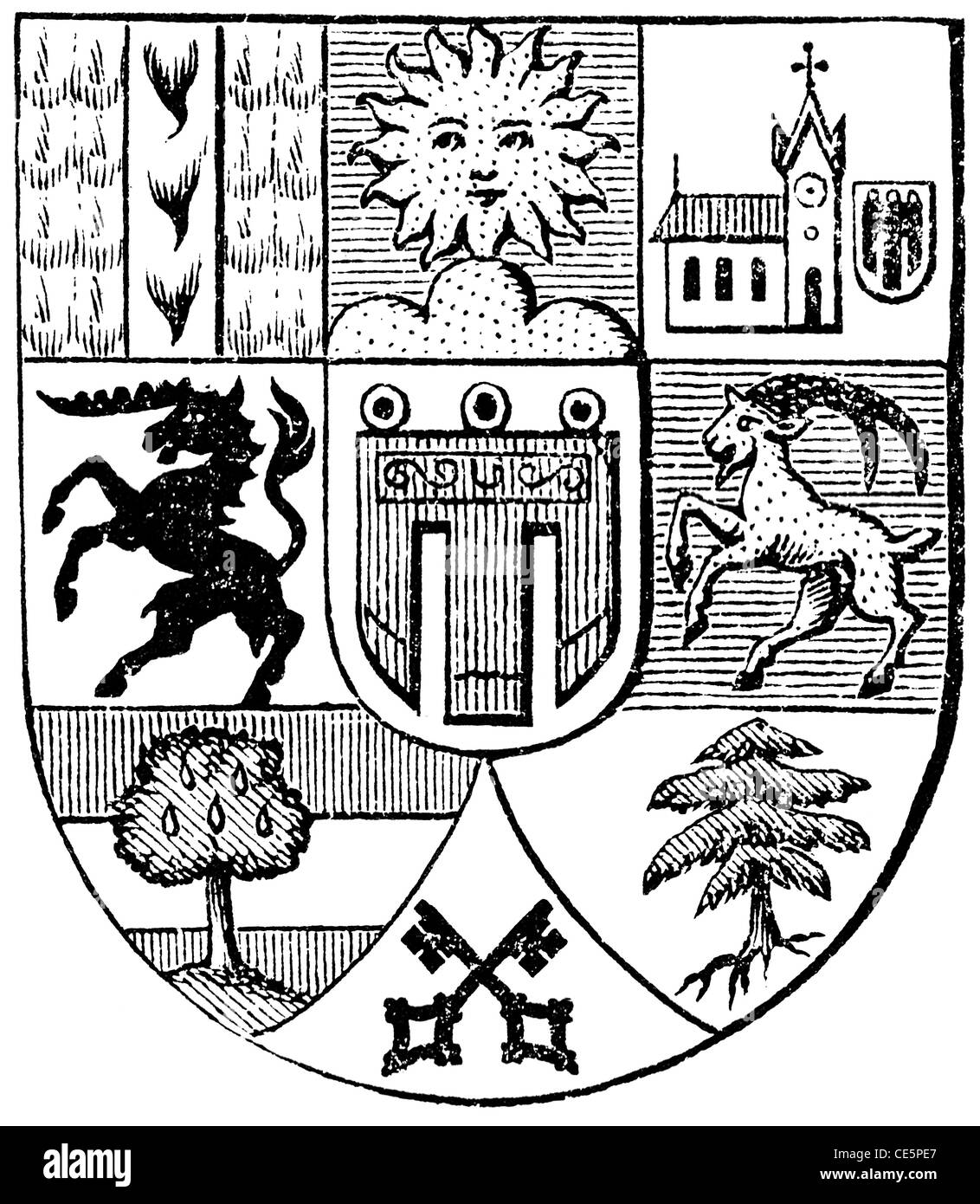 Armoiries du Vorarlberg, (monarchie austro-hongroise). Banque D'Images