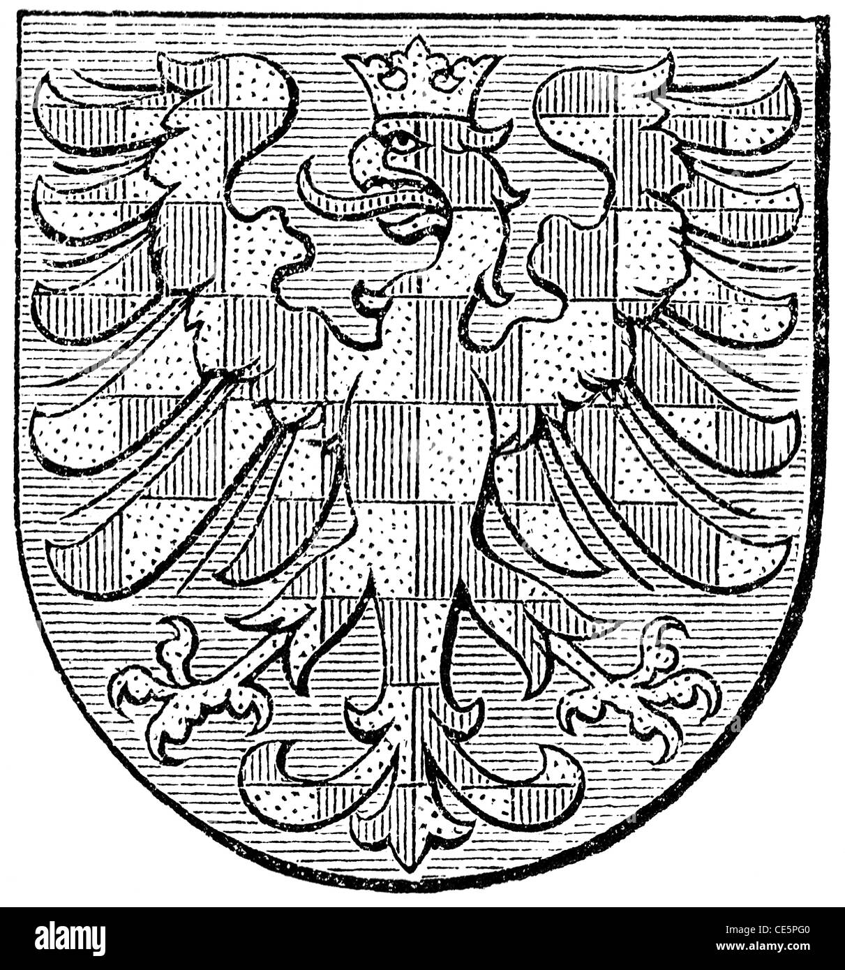 Armoiries de la Moravie, (monarchie austro-hongroise). Banque D'Images