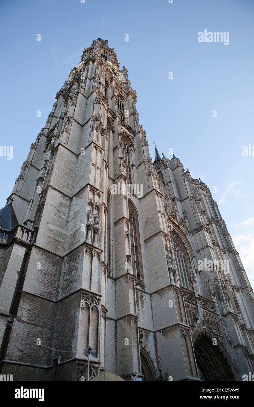 Vue de la tour de la cathédrale d'Anvers. Banque D'Images