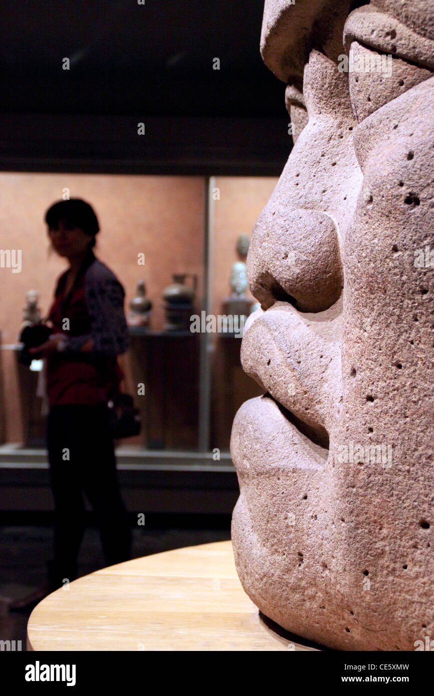 Les têtes colossales Olmèque de statue dans le Museo Nacional de Antropología. District fédéral, Mexique. Le Mexique Banque D'Images