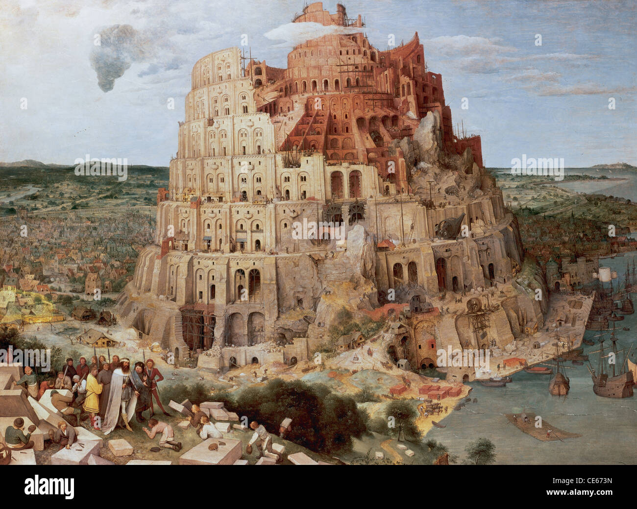 Pieter Bruegel (Brueghel) l'ancien (ch. 1525-1569). La tour de Babel (ch. 1563). Huile sur panneau. Banque D'Images