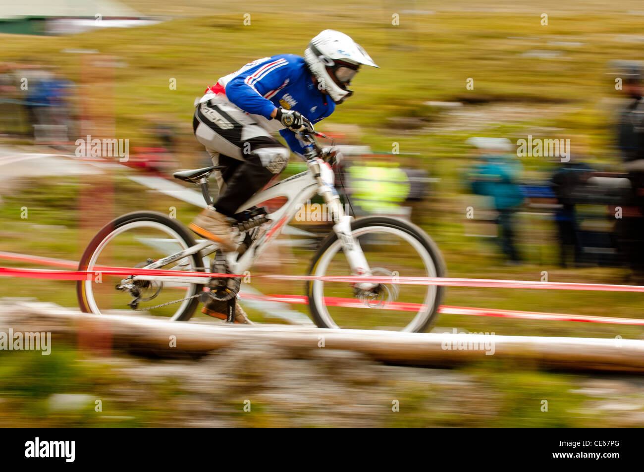 U C I Coupe du monde de vélo de montagne Fort William course de descente Nevis Range Banque D'Images