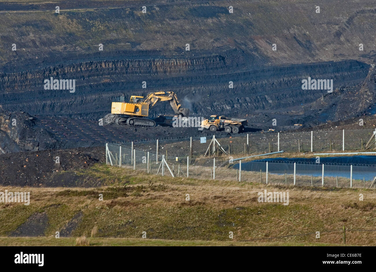 Les mines de charbon à ciel ouvert près de Merthyr Tydfil au Pays de Galles du Sud Banque D'Images