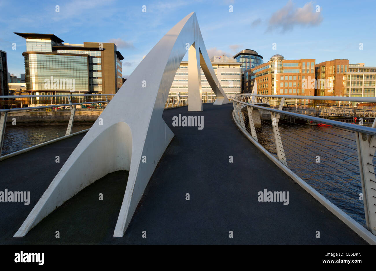 'Bridge' quiggly Tradeston Bridge, Glasgow, Ecosse, Royaume-Uni. Banque D'Images