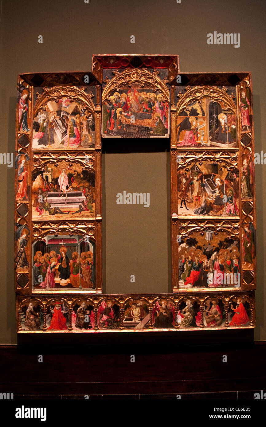 Museo de Bellas Artes, Musée des Beaux-Arts, Bilbao, Espagne, retable des sept joies de la Vierge Marie Banque D'Images