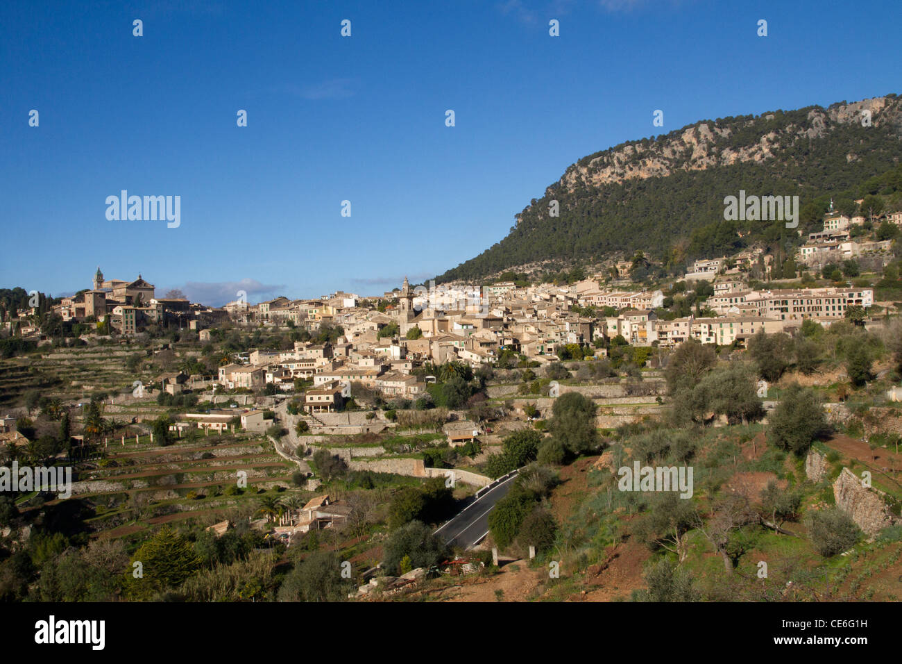 Petit village de Valldemossa Tramuntana Majorque Espagne Banque D'Images