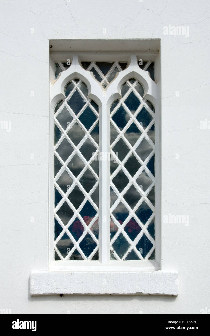 Ornate church window, Christ Church, Bong Bong, près de Moss Vale, New South Wales, Australie Banque D'Images