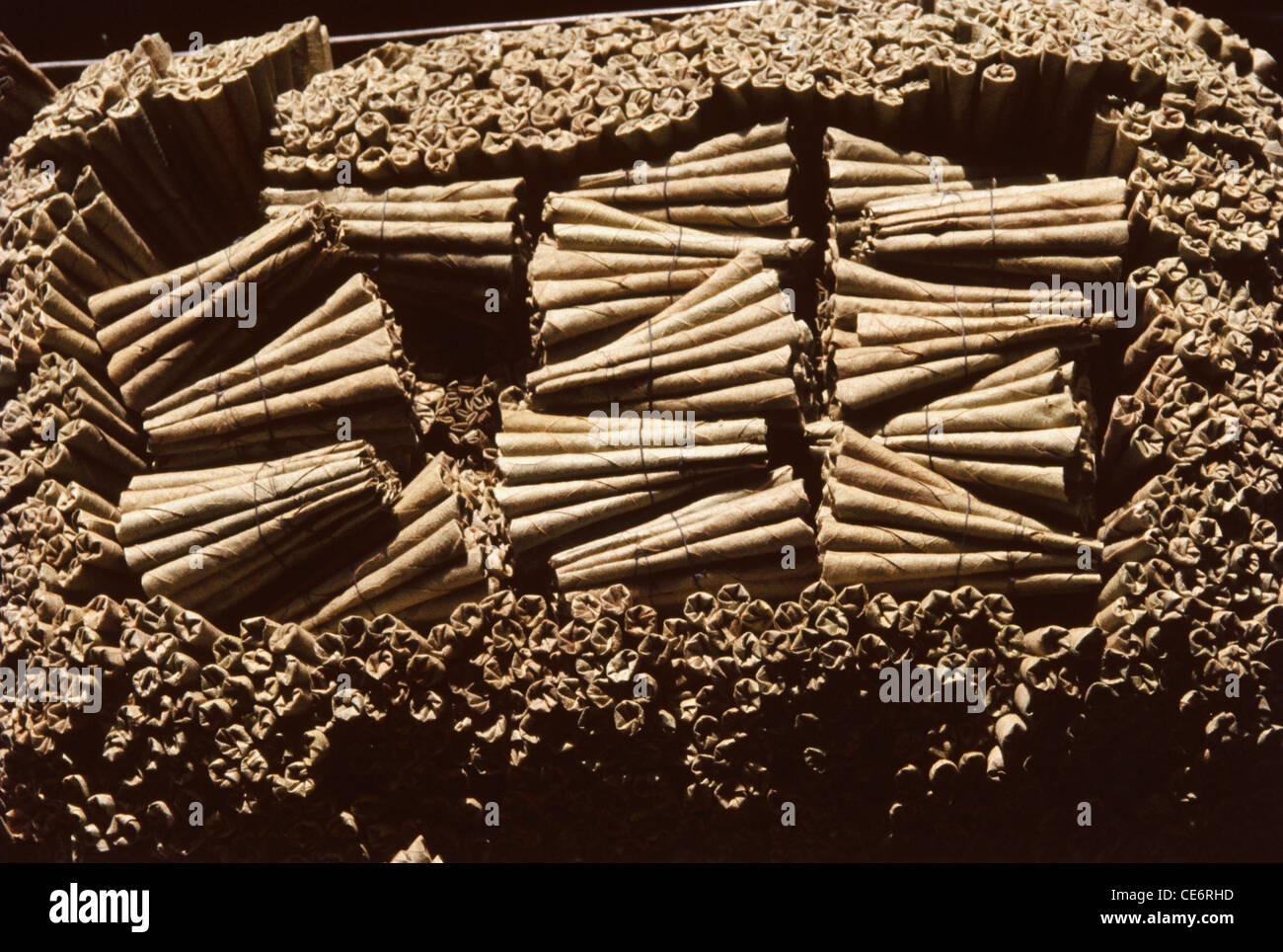 SDM 85739 : Fait main traditionnelle indienne inde cigarettes beedies biri bidi Banque D'Images