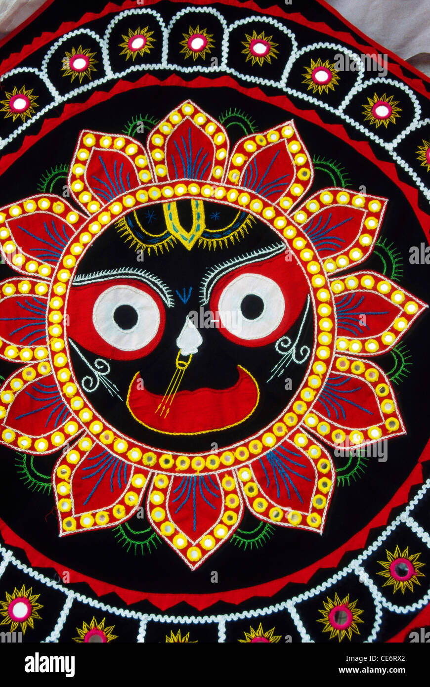 S/N 85044 : tissu patchwork pipli qu'aux travaux de l'artisanat d'art populaire peepli Orissa en Inde Banque D'Images