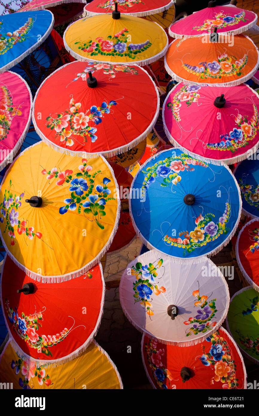 La Thaïlande Chiang Mai,parasol,affichage à l'Village Borsang Banque D'Images La Thaïlande Chiang Mai,parasol,affichage à l'Village Borsang Banque D'Images