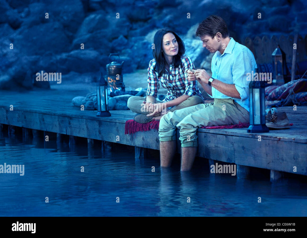 La PÊCHE AU SAUMON DANS LE YÉMEN 2011 BBC/BFI film avec Emily Blunt et Ewan McGregor Banque D'Images La PÊCHE AU SAUMON DANS LE YÉMEN 2011 BBC/BFI film avec Emily Blunt et Ewan McGregor Banque D'Images