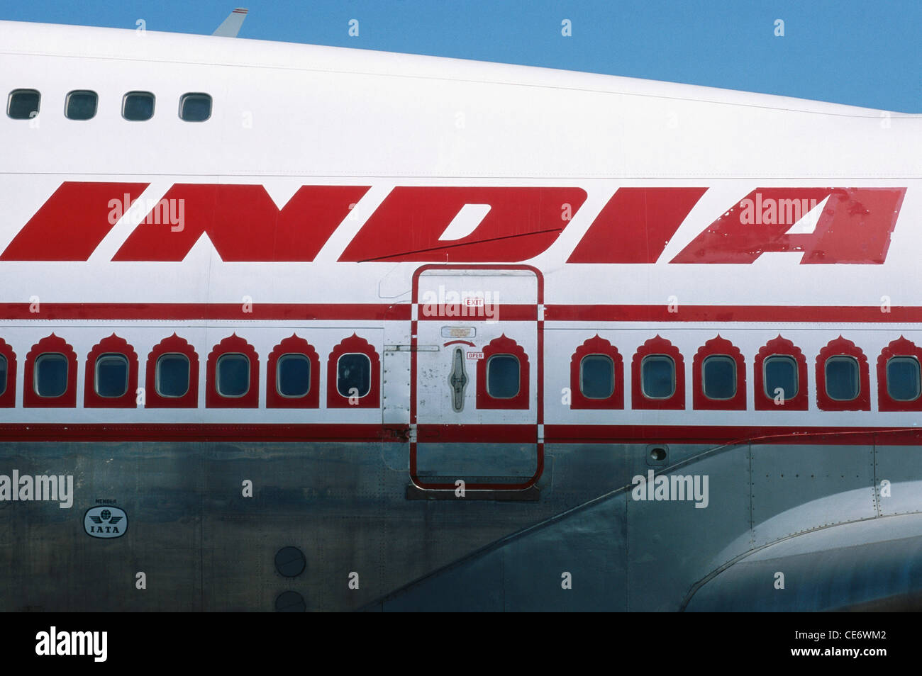 Fenêtres d'Air India boeing 747 Aircraft sahar Airport bombay mumbai maharashtra India indian Aircraft Banque D'Images