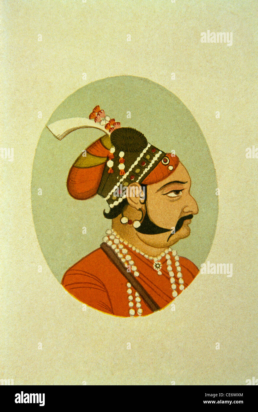 BDR 83470 : peinture portrait de maharaja Jaswant Singh inde jaisalmar Banque D'Images