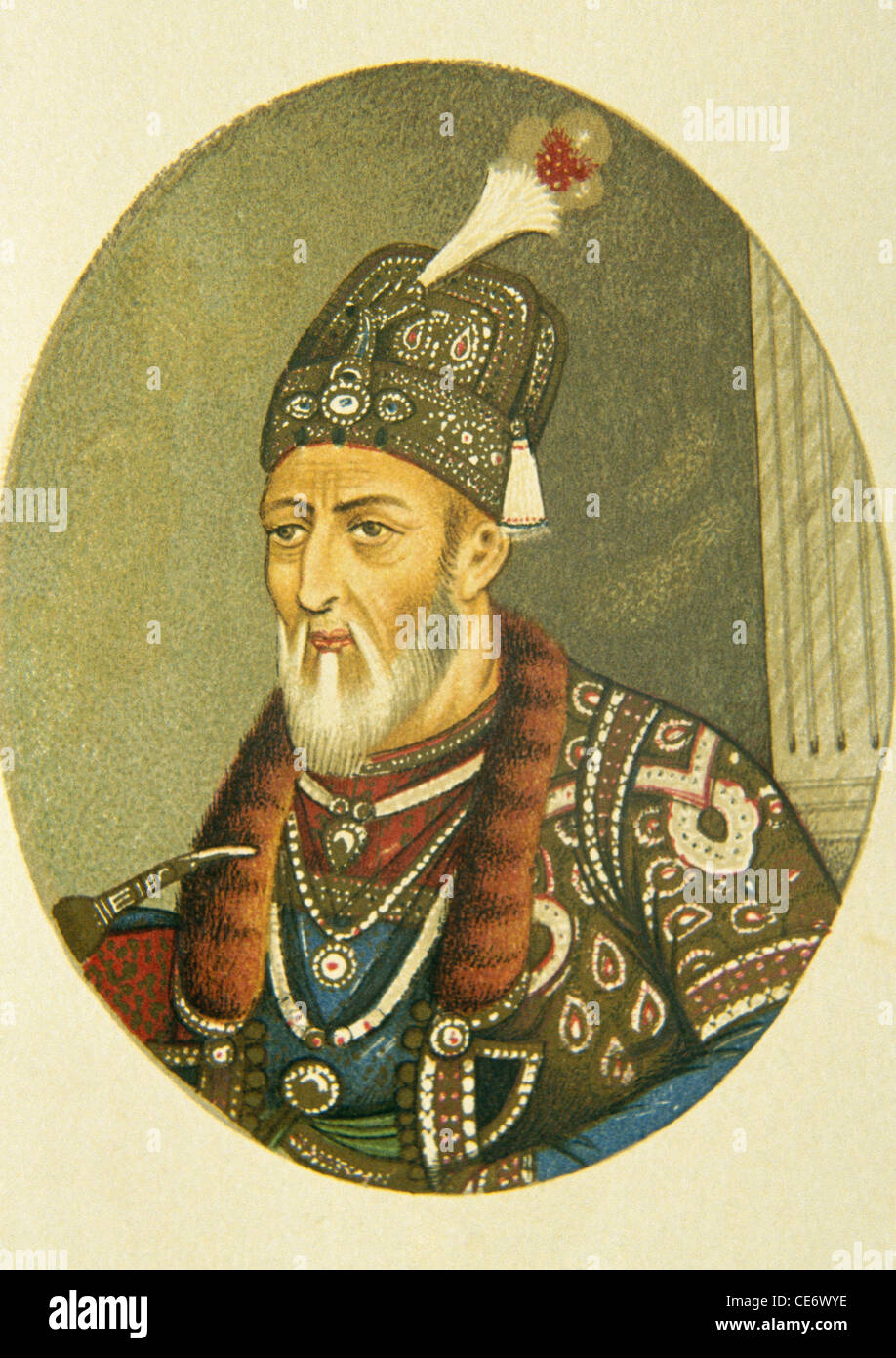 Peinture portrait de l'empereur moghol Bahadur Shah zafar inde Banque D'Images