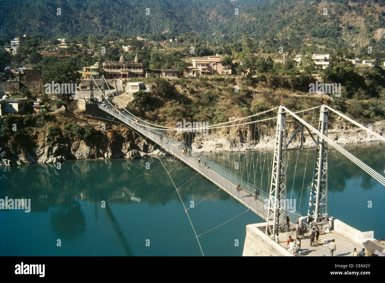 Le pont suspendu de Lakshman jhoola Rishikesh Inde Uttar Pradesh Banque D'Images