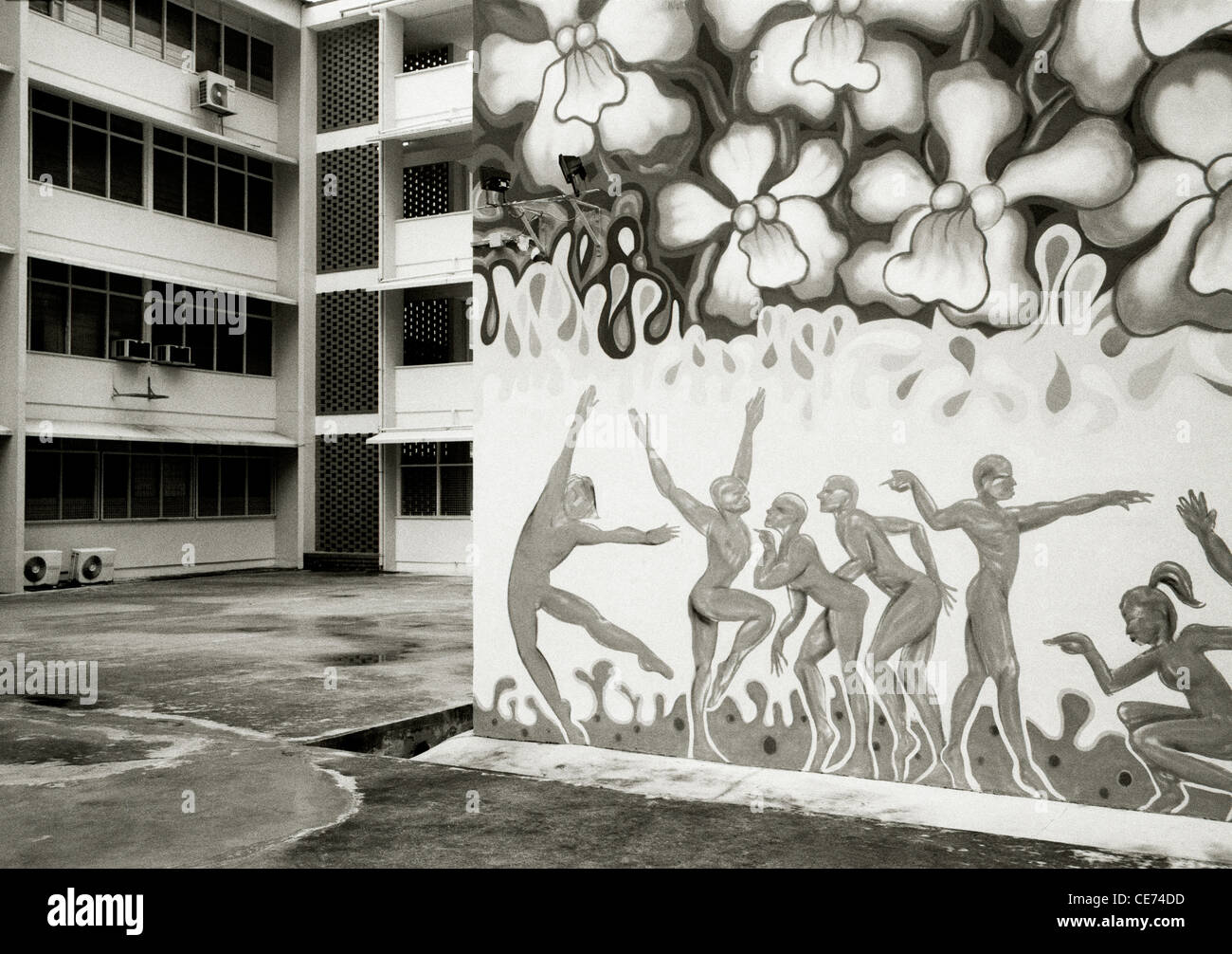 La photographie de voyage - l'art de la danse de rue dans le quartier central des affaires à Singapour en Asie du Sud-Est Extrême-Orient. La culture de l'oeuvre Urban Banque D'Images
