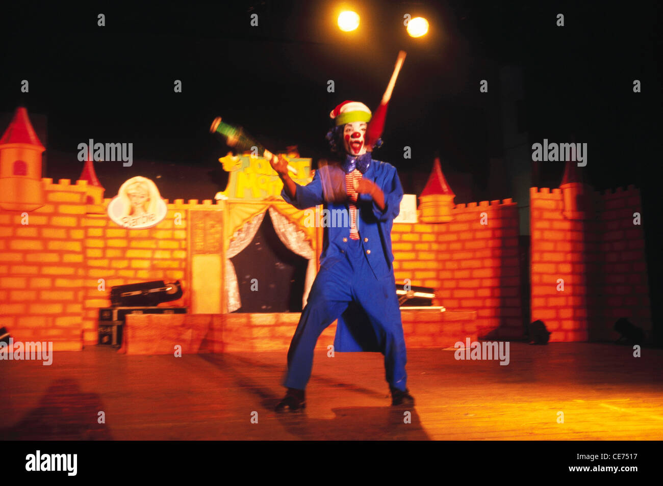 Joker clown Performing ; inde ; asie Banque D'Images