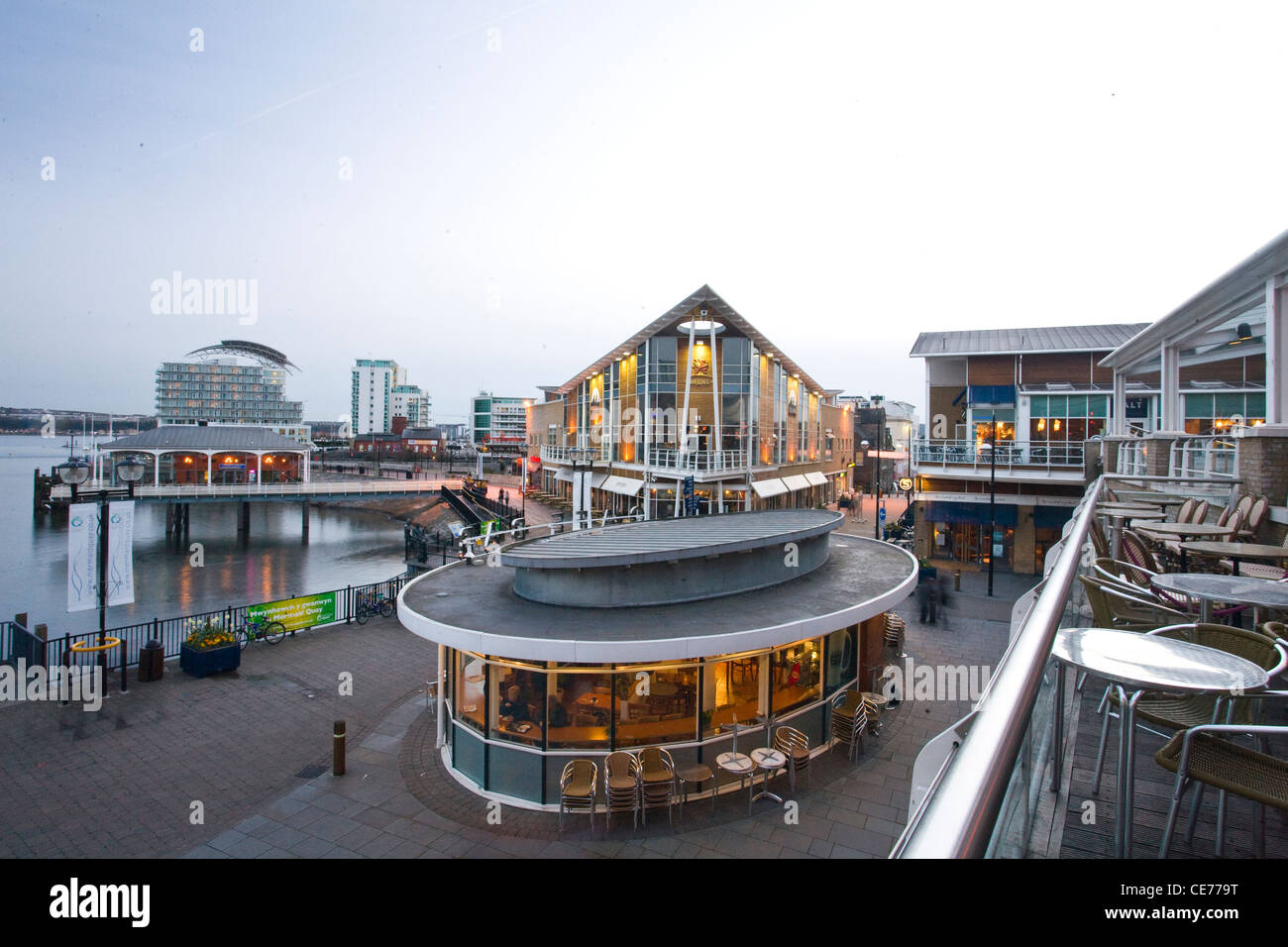 Dans la région de Mermaid Quay Cardiff Bay. Banque D'Images