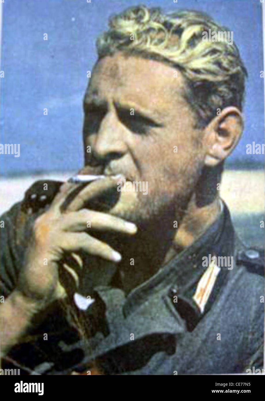 Des images en couleur de la seconde guerre mondiale, les artilleurs allemands Banque D'Images