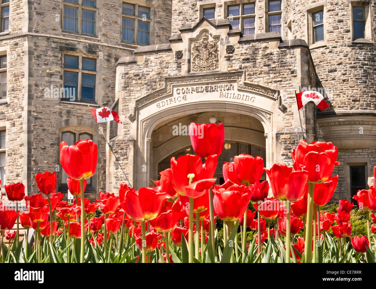 Le Parlement canadien Confederation Building sur la rue Wellington à Ottawa. Banque D'Images