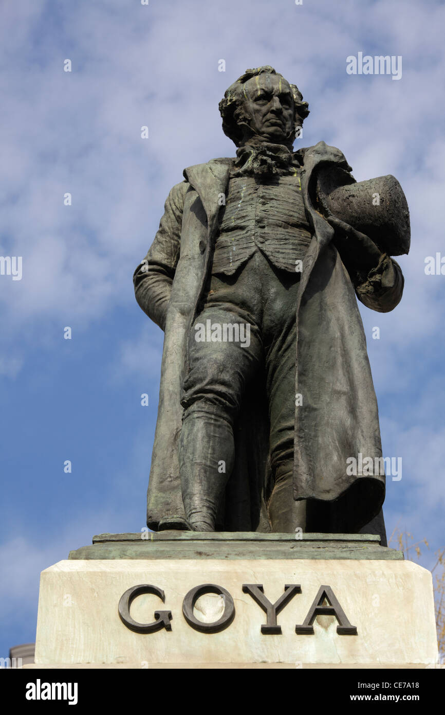 Statue de Goya au musée du Prado, Madrid, Espagne Banque D'Images