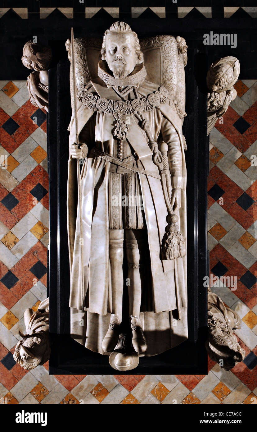 Effigie de de Sir Robert Cecil (1563-1612), comte de Salisbury, Église de St Etheldreda, Hatfield, Hertfordshire Banque D'Images