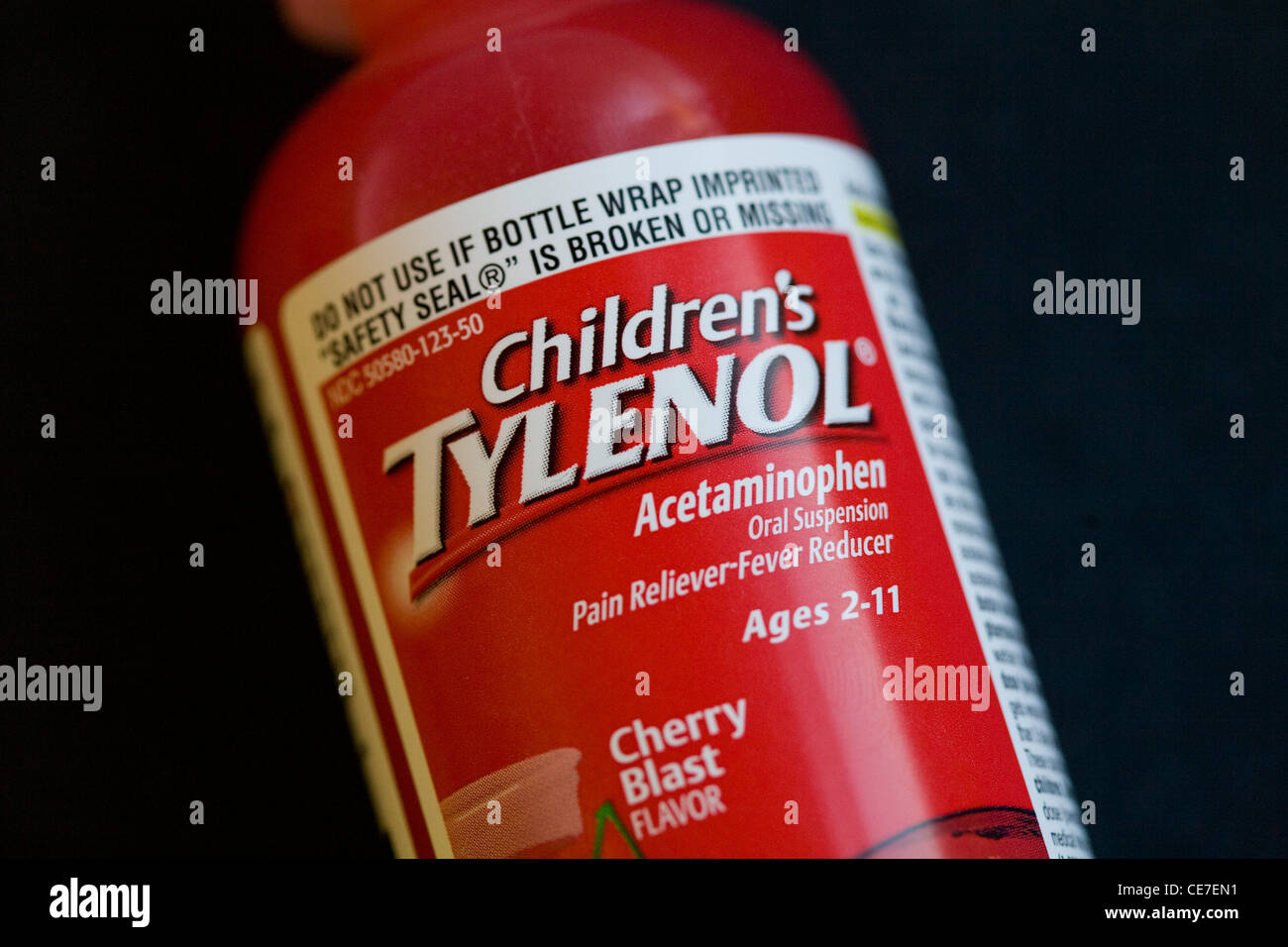 Tylenol pour enfants sous forme liquide. Banque D'Images