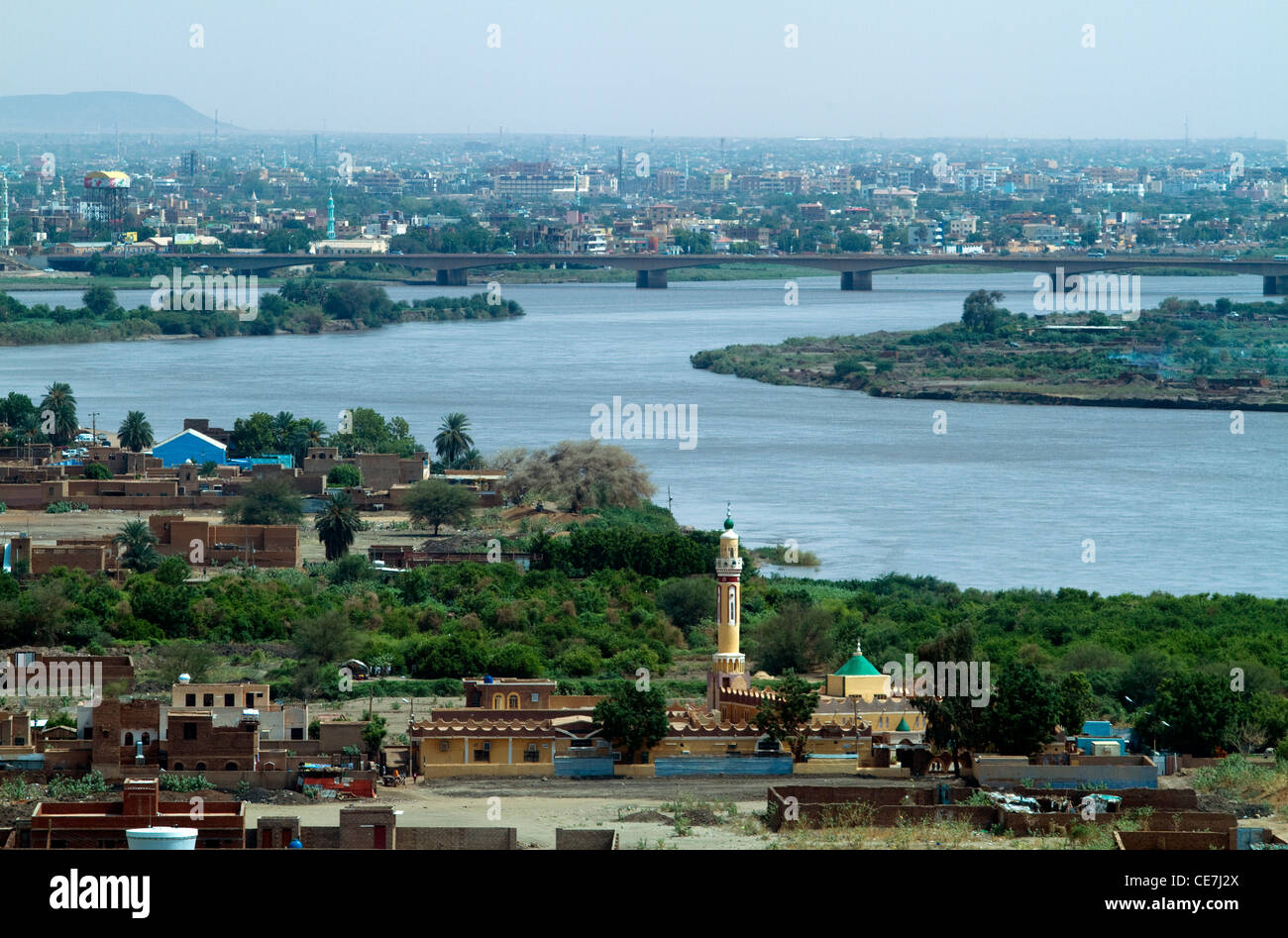Vue panoramique de Khartoum et Nil Soudan Banque D'Images